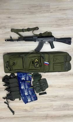ак-74м (С040С), разгрузка, маска, очки, сумка