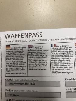 Blaser R93 дополнительный ствол кал 223