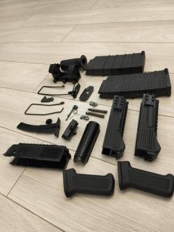 Цевьё впо 205 (вепрь 12) с накладкой, сайга и 308 , спуск мр 18, рукоятки, кронштейн 