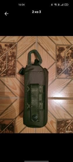 Фляга в чехле, с карабином