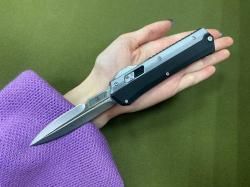 Фронтальный нож Microtech Черно-серый