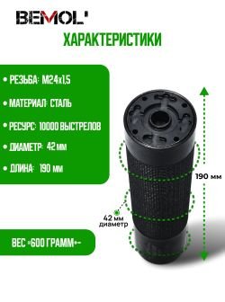 Газоразгруженный ДТК АК-74, Сайга МК, ВПО резьба М24х1,5