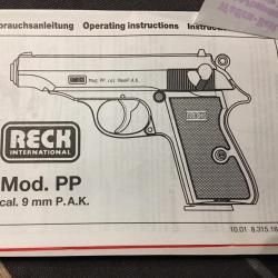 газовый пистолет WALTHER Reck mod PP 9mm P.A.K