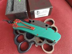 Heretic Knives Hydra Tanto OTF Automatic Knife Bounty Hunter Green Al (3.6" DLC)