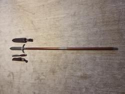 Кабанье копьё «Зауфедер-1», клинок дамасская сталь + Разделочный нож "Олень" ручной ковки