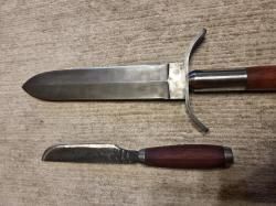 Кабанье копьё «Зауфедер-1», клинок дамасская сталь + Разделочный нож "Олень" ручной ковки