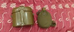 Фляжка военная СССР с чехлом и Армейский походный котелок