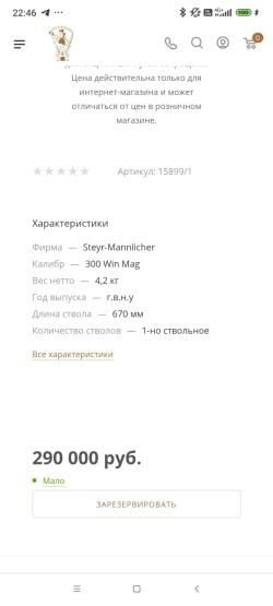 Карабин Steyr Mannlicher SBS 96 300Win Magnum 