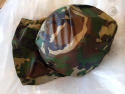 Каска военная стальная с чехлом и капюшоном 