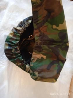 Каска военная стальная с чехлом и капюшоном