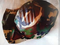 Каска военная стальная с чехлом и капюшоном