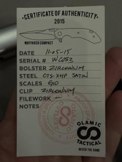 Кастомный нож Olamic Cutlery