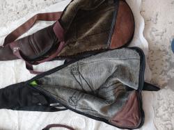 Кожаный чехол для ружья на меху .