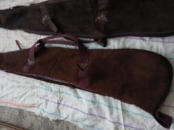 Кожаный чехол для ружья на меху .