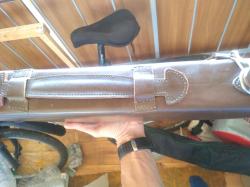 Кожаный тубус для ружья двустволки