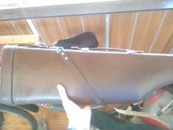 Кожаный тубус для ружья двустволки