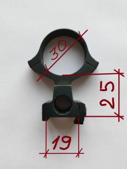 Кольца с окном Kozap 30мм на CZ 527  CZ 557(низкие, BH=25мм)  №19
