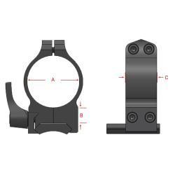 Кольца быстросъёмные Warne Maxima 30 mm QD 