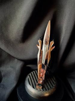 Коллекционный шейный нож ламинат из Zdp-189 и Мокуме гане