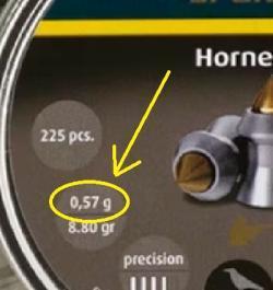 Куплю пульки H&N Hornet старого образца (0.57 гр.) в калибре 4.5 мм