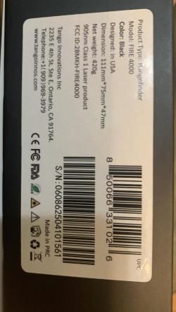 Лазерный дальномер Tango fire4000