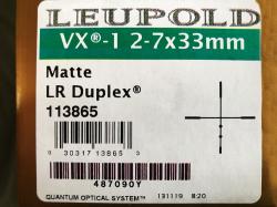 Leupold VX-1 2-7x33 LR Duplex. В идеальном состоянии.