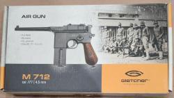 Пистолет пневматический Mauser 712, GAS (HG-196) 4.5мм. blowback и 6мм. самовзвод.