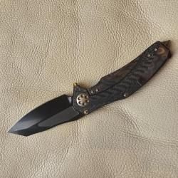 🔥Microtech Marfione Custom Matrix-кастомный нож (Satin Mirror Polish DLC+Carbon Fiber)