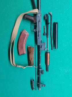 ММГ- АК74М ( складной приклад металлическая рамка, деревянные цевье и накладка, бакелитовая рукоять, боковая прицельная планка)