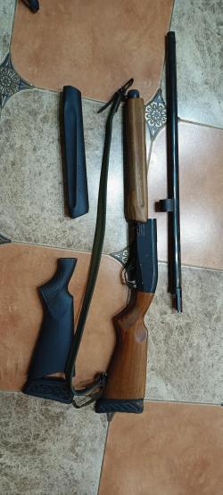 МР-155 орех +пластик, 12/76, цветная мушка ,ствол 750