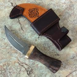 Нож "Джамбия-1" кинжал дамаск стаб.карелка