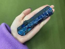Нож фронтальный синий с узором