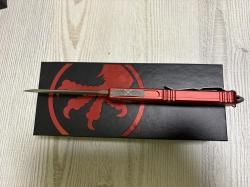 Нож Microtech Ultratech 121-10APRD, сталь M390, рукоять красный алюминий, Apocalyptic