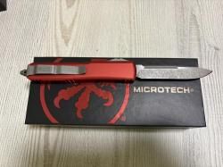 Нож Microtech Ultratech 121-10APRD, сталь M390, рукоять красный алюминий, Apocalyptic