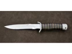 Нож охотничий "Кайман" с кожаной ручкой (МЕЛИТА-К)