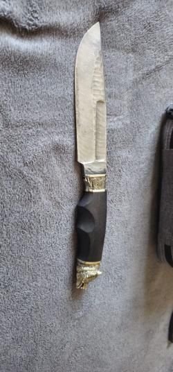 Нож Охотничий Медведь  из Дамасской стали 