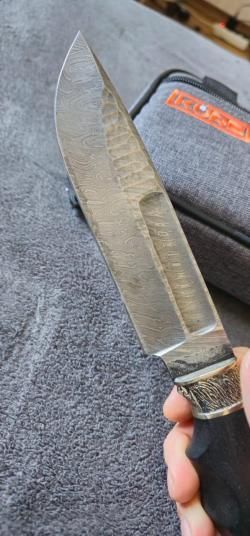 Нож Охотничий Медведь  из Дамасской стали 