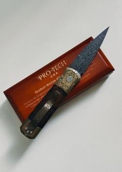 Нож pro-tech custom godson 2022 gs 003 desert ironwood, новый в коробке 