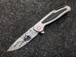 Нож складной с пауком