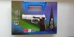 Новый металлический пневматический пистолет Ecol 66 (Browning Hi Power BDA mod. 1983)