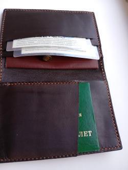 Обложка для документов охотника из натуральной кожи