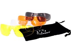 Очки стрелковые Walker`s Sport Glasses, защитные, чёрные, комплект с 4 линзами