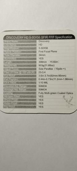 Оптический прицел discovery optics 5-30/56