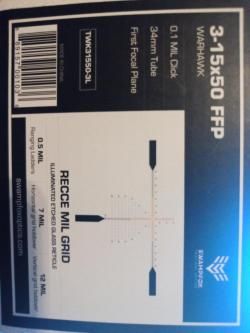 Оптический прицел Swampfox warhawk FFP 3-15x50 sharpshooter MIL