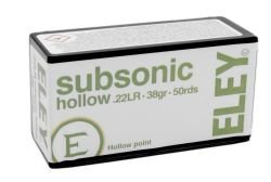 Патрон 22 LR ELEY Subsonic Hollow 2,46гр 317м/с
