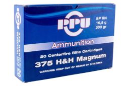 Патрон 375 H&H MAGNUM PPU SP RN 19,5гр
