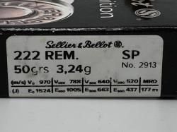 Патроны 222 Rem SP 3,24гр S&B (1 пачка)