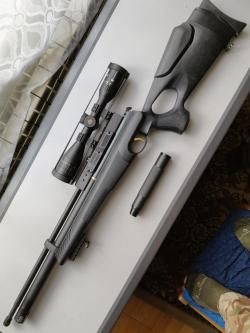 PCP-комплект Hatsan AT44-10 (4.5 мм) + оптика + чехол + насос Hatsan