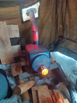 печка для палатки титановая