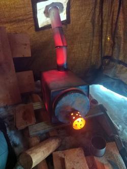 печка для палатки титановая